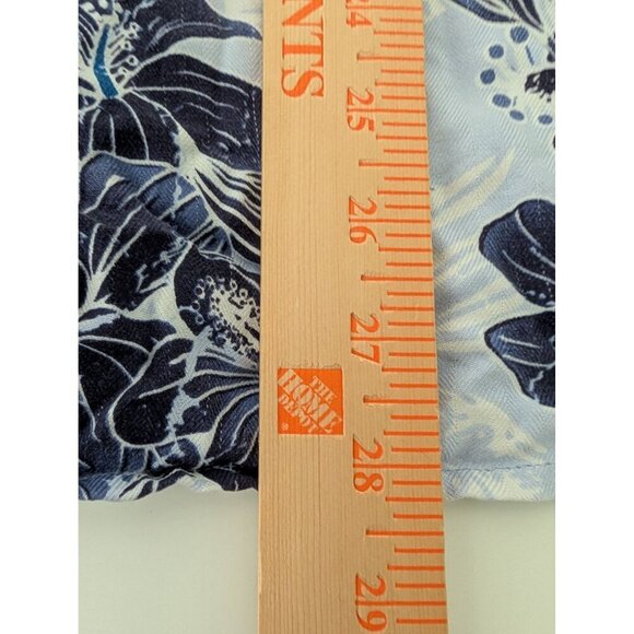 Jos A Bank Silk Floral Hawaiian Shirt Mens XL Blue Aloha Tropical Short Sleeve - Picture 8 of 8
